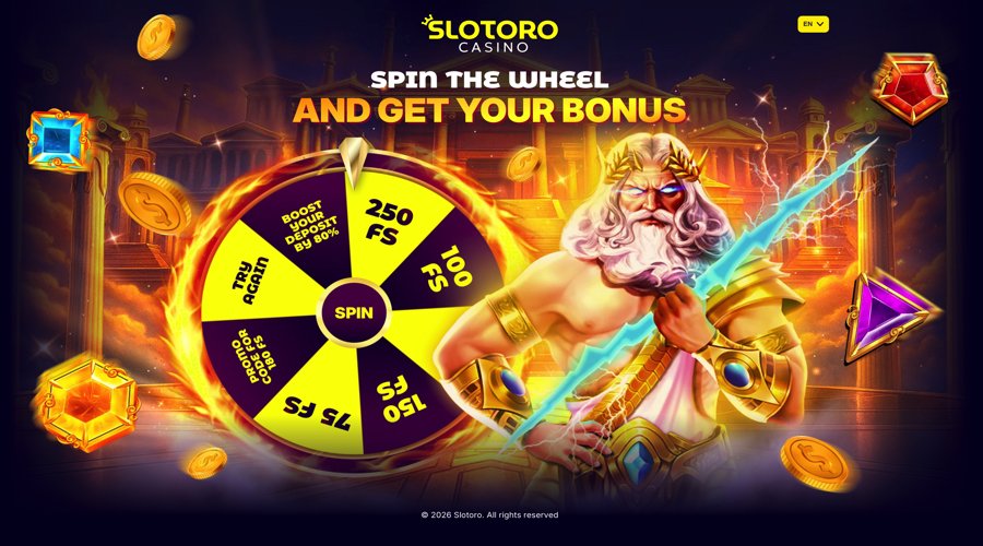 Slotoro Casino - WB Wheel Gates of Olympus #24489